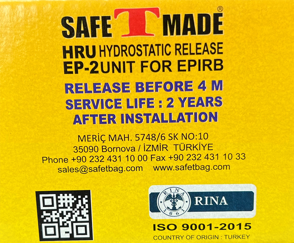 Hydrostatic Release Unit  (HRU) for EPIRB - SOLAS & RINA Approved