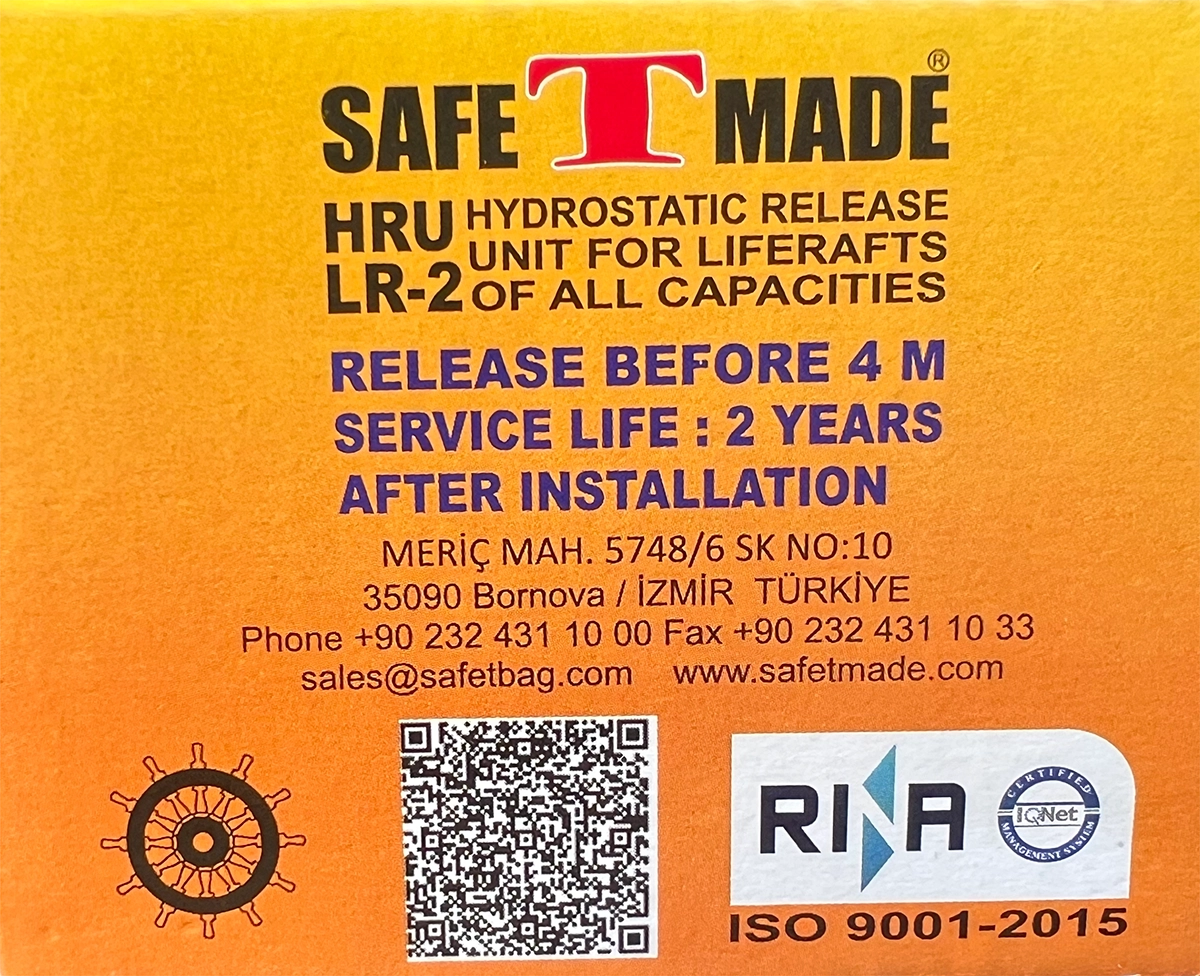 Hydrostatic Release Unit (HRU) for Liferaft - SOLAS & RINA Approved